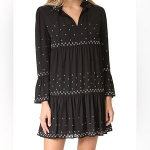 The Kooples Black Grommet Tiered Mini Dress Size Small Whimsigoth Fairy Grunge